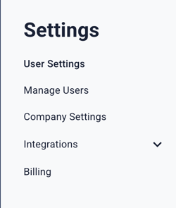 Settings - User